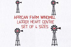 Windmill Red Heart Middle Center Machine Embroidery File Product Image 1