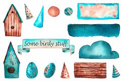 Tiny Birds - Watercolor Clip Art Set Product Image 5