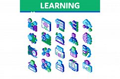 Machine Learning Ai Isometric Icons Set Vector Product Image 1