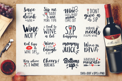 Wine Sayings SVG - Cut files Wine - Wine Quotes Bundle - DXF Product Image 1