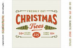 Freshly Cut Christmas Trees! - Rustic Farm Wood Sign - SVG DXF EPS PNG - Cricut &amp; Silhouette - clean cutting files Product Image 3