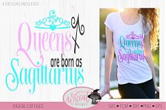 Sagittarius svg, Queens are born as, Queen svg, Zodiac svg, Product Image 1