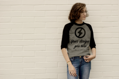 Raglan Tee Photoshop Mock Up with Teen Model Product Image 3