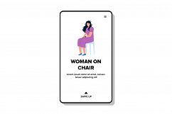 Woman On Chair Sit And Waiting Interview Vector Product Image 1