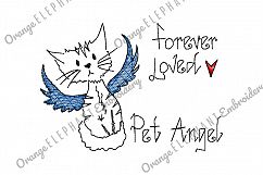 Hand Drawn Cat Pet Angel Unique Urban Machine Embroidery Design digital File  Product Image 1