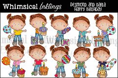 Desmond and Darla Happy Birthday Clipart Collection Product Image 1