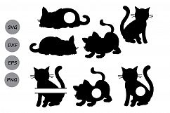 Cat SVG cutting files, cat monogram svg, Kitty Svg, Kitten svg, animals svg, cat clipart, cat silhouette, Cricut files, svg, dxf, eps, png. Product Image 2