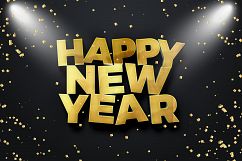Happy New Year 2018 Text Mock Up Product Image 1