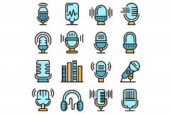 Podcast icons set vector flat Product Image 1