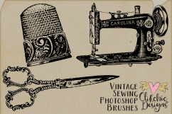 Vintage Sewing Illustrations and Photoshop Brushes Product Image 4