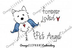 Dog Pet Angel Hand Drawn Unique Urban Machine Embroidery Design digital File  Product Image 1