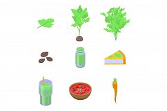 Parsley icons set, isometric style Product Image 1