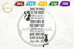 Black Cat Twist The Bones SVG Cut FIles, PDF Printable Product Image 1