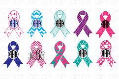 Cancer Ribbons Bundle SVG Cut Files, Cancer Ribbons Clipart Product Image 1