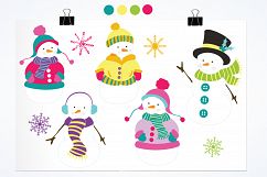 Colorful Snowmans graphics and illustrations Product Image 2