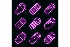 Sleeping bag icons set vector neon Product Image 1