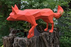 DIY Fox Papercraft, Red Fox, Fox Tail, Fox and Dogs, Fox Sculpture, Animal Trophy, Paper Animals, Home Decor, 3D origami, wild nature, foxy Product Image 4