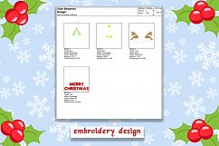 Merry Christmas Embroidery Design with Reindeers Tree Product Image 3