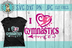 I love Gymnastics - Heart, Arrow, Sport - SVG Cut File Product Image 1