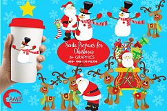 Santa on Christmas Eve clipart, graphics, illustrations AMB-508 Product Image 1