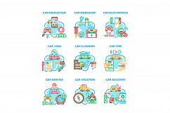 Car Repair Service Set Icons Vector Illustrations Product Image 1