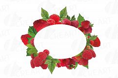 Raspberry frames watercolor clip art pack, Raspberry fruit Product Image 8