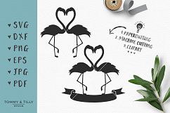 Love Flamingos - SVG EPS DXF PNG PDF JPG Cutting File Product Image 2
