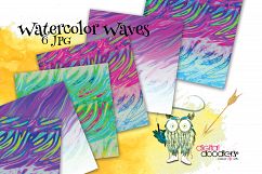 Watercolor Waves Digital Paper Product Image 2