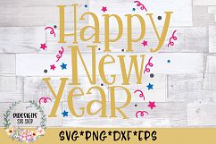 Happy New Year Celebrate SVG Cut File Product Image 1