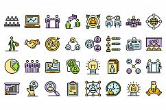 Collaboration icons vector flat Product Image 1