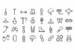 City industrial climber icons set, outline style Product Image 1