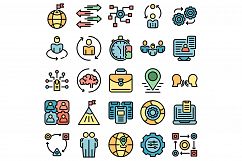 Adaptation icons set vector flat Product Image 1