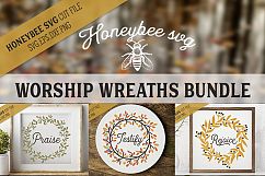 Worship Wreath Farmhouse Bundle SVG Cut Files Product Image 1