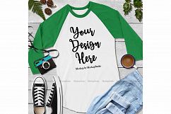 Raglan Mockup Bundle, 5 Baseball Tee Shirt Image Collection Product Image 4