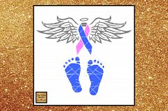 Pregnancy, Infant &amp; Child Loss Awareness Ribbon Angel SVG Product Image 1