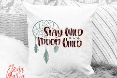 Stay Wild Moon Child SVG, Inspiration PNG, Cricut Cut File Product Image 3