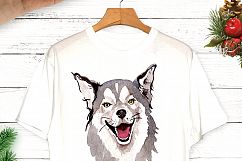 Dogs barking new year PNG watercolor set Product Image 6