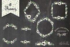 Winter Watercolor Flower Festive Hand Painted Clipart Anemones Package  Product Image 8