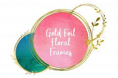 Gold Foil Floral Frame Clipart Product Image 1