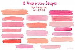 Pink Watercolor Balls, Splatters and Stripes Product Image 5