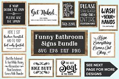 Bathroom Signs Bundle - SVG, EPS, DXF, PNG Product Image 1