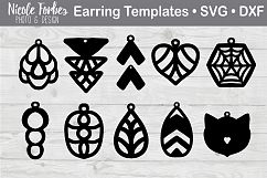 Faux Leather Earring Templates SVG Cut File Product Image 1