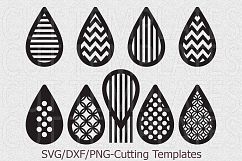 Faux leather earrings Set svg Tear drop Pendant cut template Product Image 2
