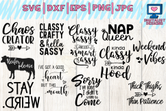 sassy quotes bundle svg, funny quotes, dxf, png, jpg, eps Product Image 3