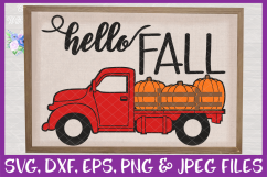 Hello Fall with Pumpkin Truck SVG Vintage Truck SVG Product Image 2