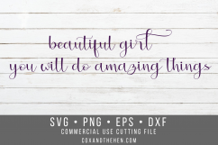 Beautiful Girl Wood Sign Stencil SVG Product Image 1