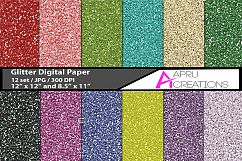 Glitter digital papers, digital papers, glitter pattern, high quality 300 dpi, 12 x 12 inch , and 8.5 x 11 inch Product Image 1
