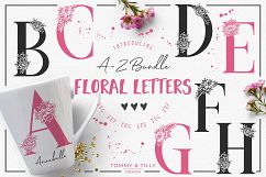 A-Z Floral Letters Bundle - SVG DXF PNG EPS JPG PDF Cut File Product Image 1