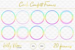 Bright Rainbow Circle Confetti Frames Product Image 1