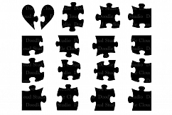 Jigsaw Puzzle svg, puzzle piece svg files for Silhouette Cameo and Cricut. Puzzle clipart PNG included, clipart PNG transparent Product Image 1